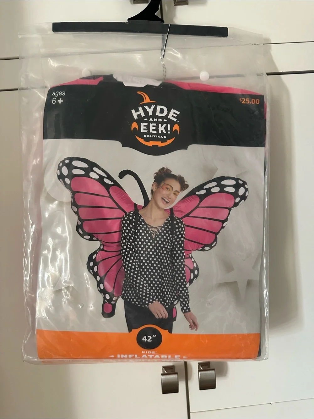 Hyde and Eek! Kids Pink Inflatable Butterfly Wings Costume